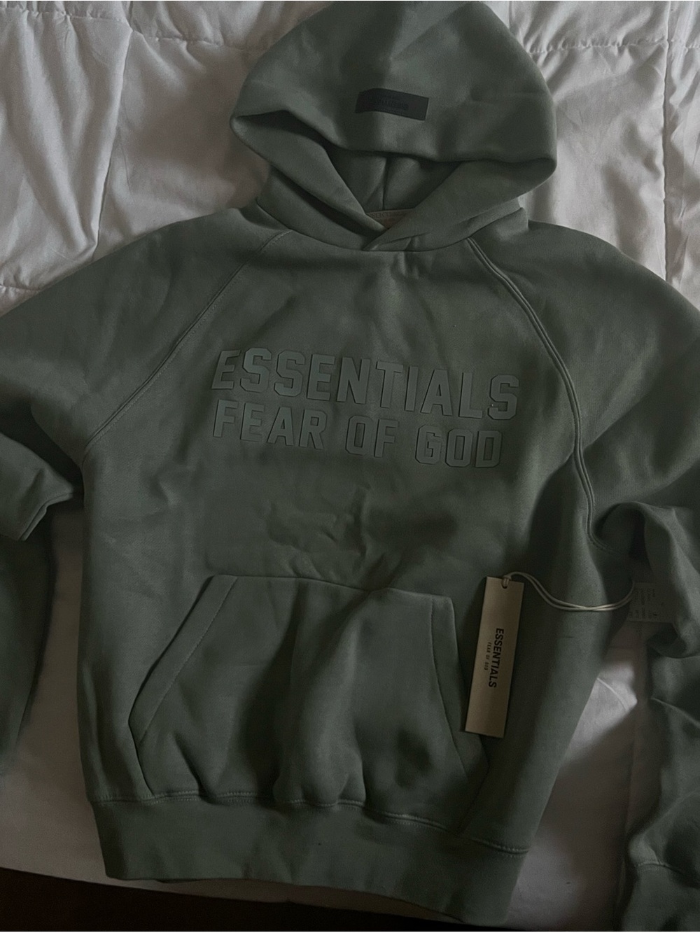 Fear of God Essentials Crewneck Hoodie in Olive